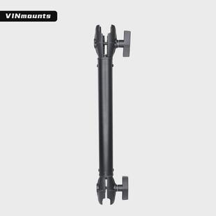 船载设备支架加长款双关节连杆兼容1.5英寸球头立柱式探鱼器安装