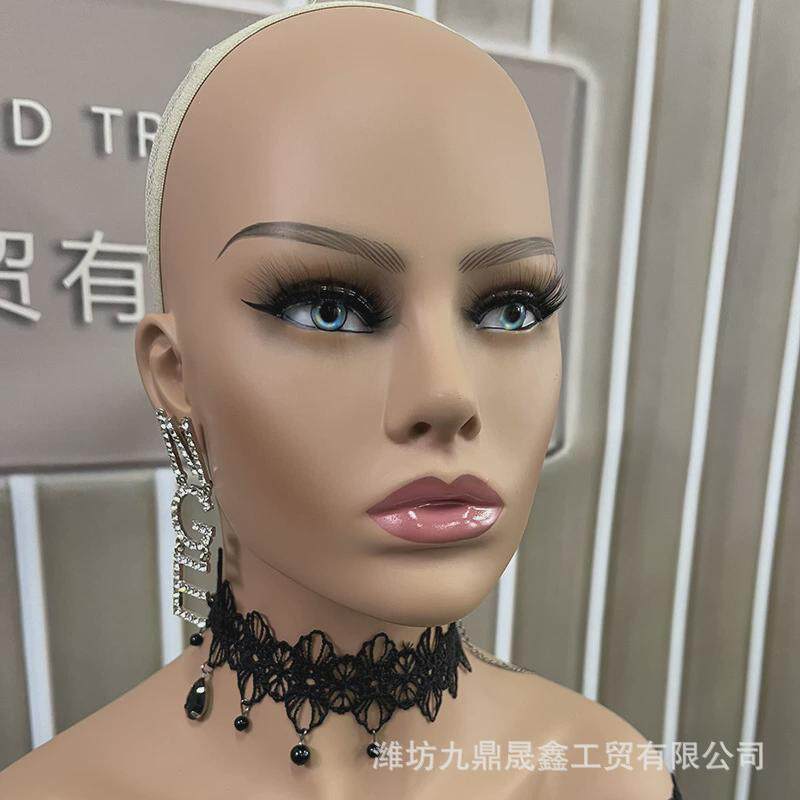 大胸仿真半身模特头欧美眼珠双肩模特头假发帽子饰品模型头支架