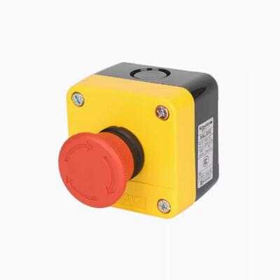 全新原厂黄色急停按钮开关套装带按钮盒xalj01c1孔旋转复位
