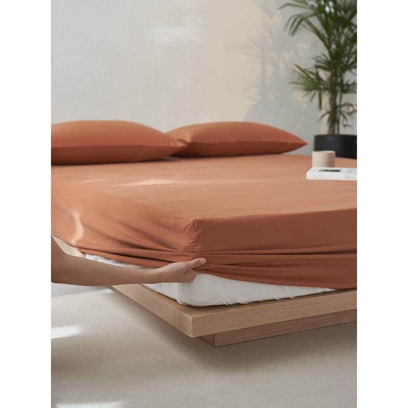 100支全棉磨毛四件套秋冬加厚长绒棉纯色撞色被套床单床笠款套