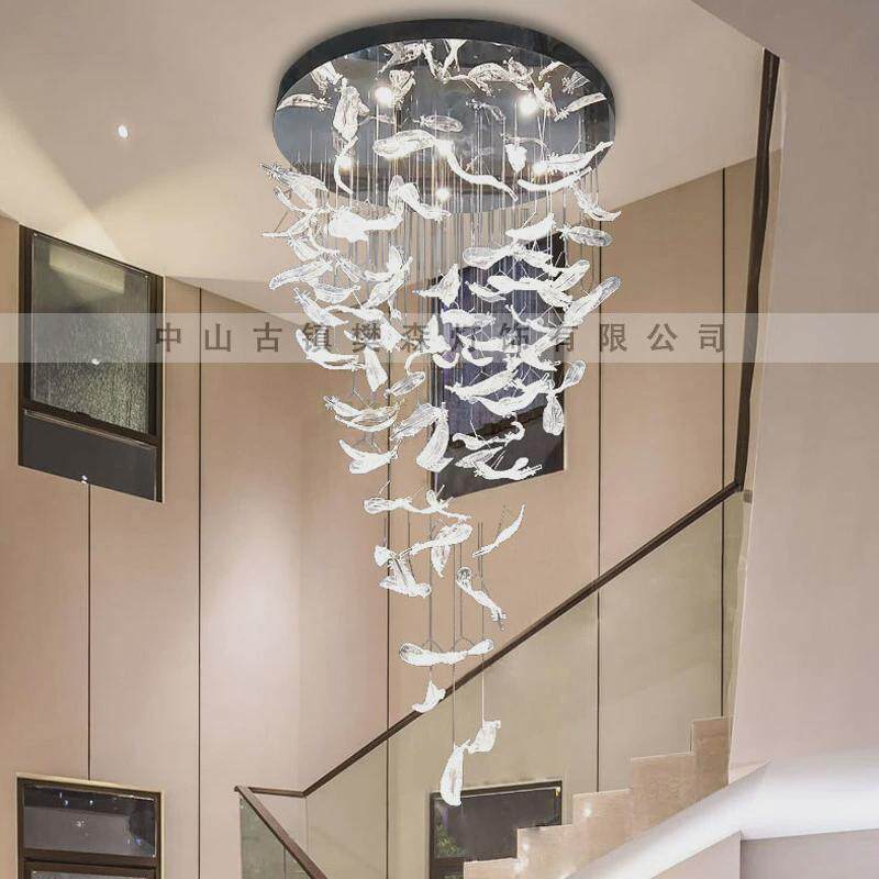 售楼部沙盘大型工程水晶灯酒店宴会大厅创意吸顶灯非标羽毛吊灯