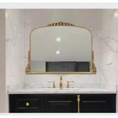 饰镜厂家批发 浴室镜挂镜卫生间梳妆镜雕花装 复古轻奢法式 拱形欧式