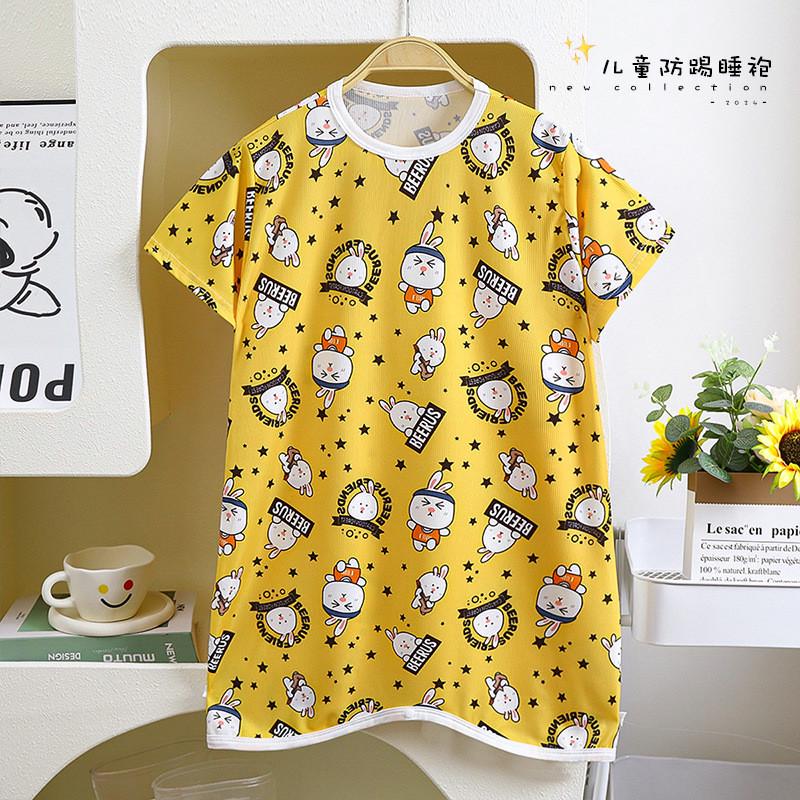婴儿夏季薄款睡袋儿童防踢被睡袍空调服宝宝冰丝连体爬服睡衣睡裙