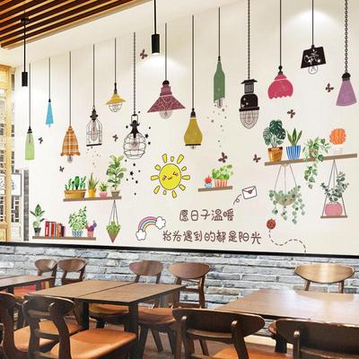 创意奶茶店烧烤餐饮饭店墙面装饰墙纸自粘商用墙壁墙贴纸氛围王之