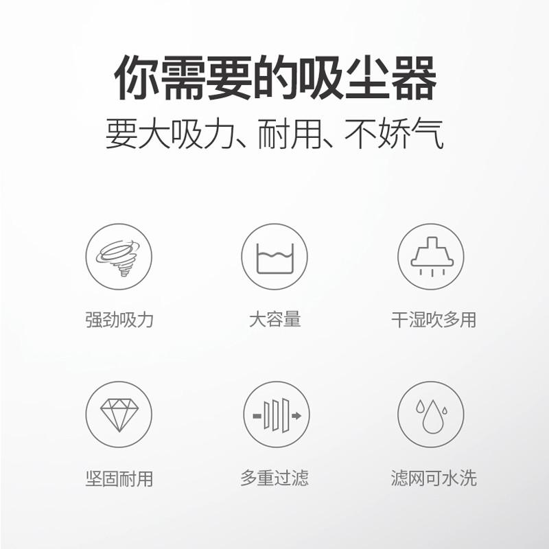 扬子家庭吸尘器家用小型干湿吹多功能手持式吸头发宠物猫毛狗毛
