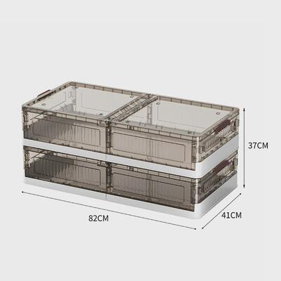 家用防尘衣物收纳盒带滑轮扁平塑料整理箱可折叠床底杂物收纳箱