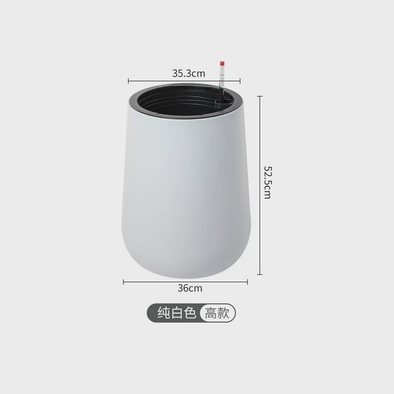 北欧创意仿藤编自动吸水花盆圆球形大号室内储水懒人绿萝花盆塑料