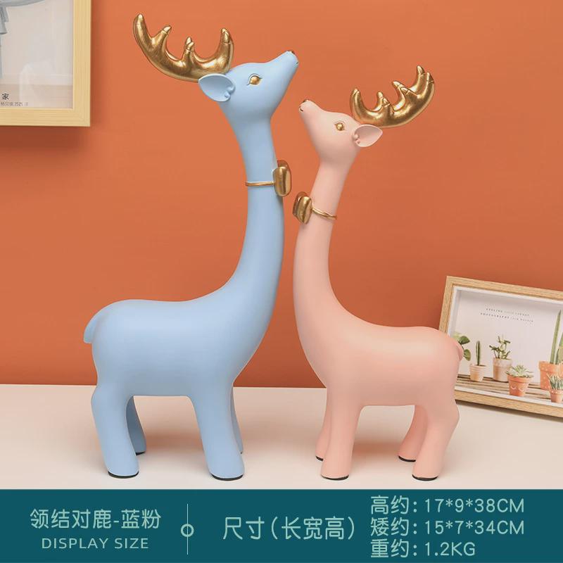 创意树脂欧式创意工艺礼品情侣麋鹿摆件厂家批发家居装饰摆件批发