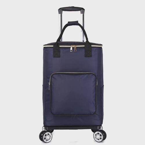 买菜拉杆车家用便携折叠购物小拉车牛津纺手提买菜包大容量保温包