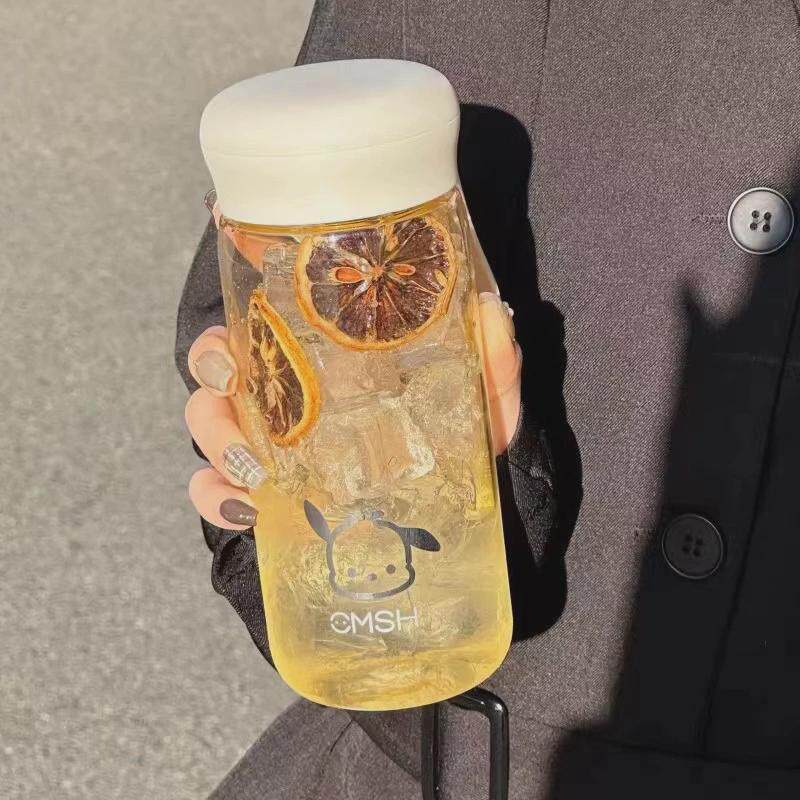 可爱水杯直饮女生茶水分离泡茶杯子塑料便携小巧帕恰狗水瓶刻度杯