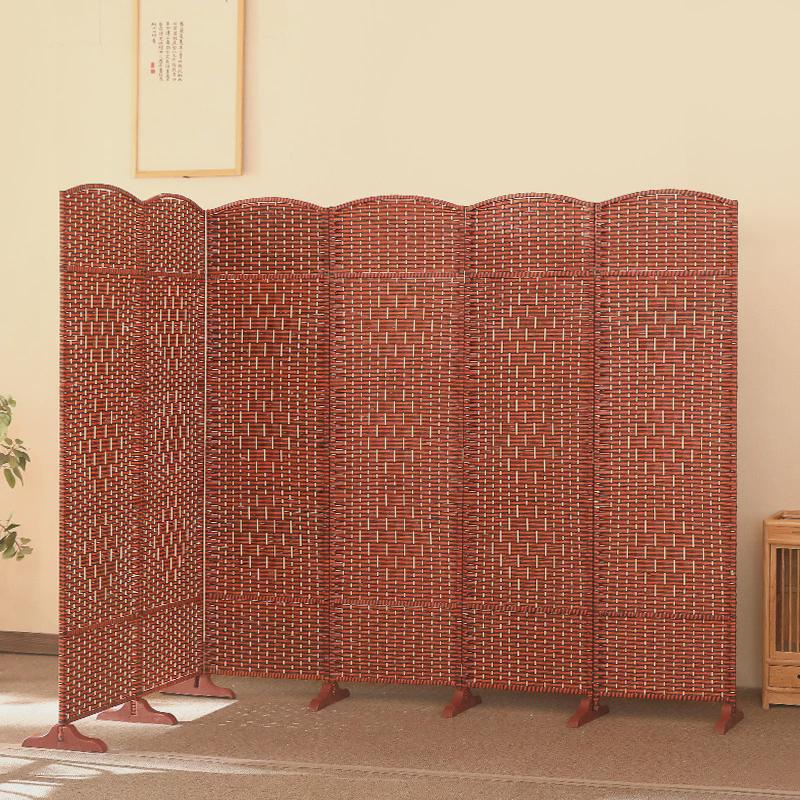 简易移动实木遮挡屏风家用折屏现代简约折叠屏风隔断卧室客厅草编