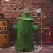 饰摆件 垃圾桶垃圾筒装 美式 复古消防栓创意工业风铁艺做旧脚踏式