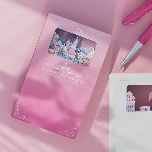 创意童话镇3D立体雕刻笔记本手账本纸雕本文创礼品盖章本企业礼品