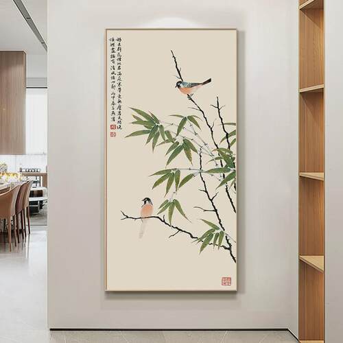 盈浩新中式古风喜上眉梢玄关装饰画沙发背景墙客厅挂画办公室国画