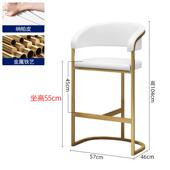 北欧轻奢网红吧台椅现代简约靠背高脚凳家用岛台咖啡厅铁艺酒吧椅