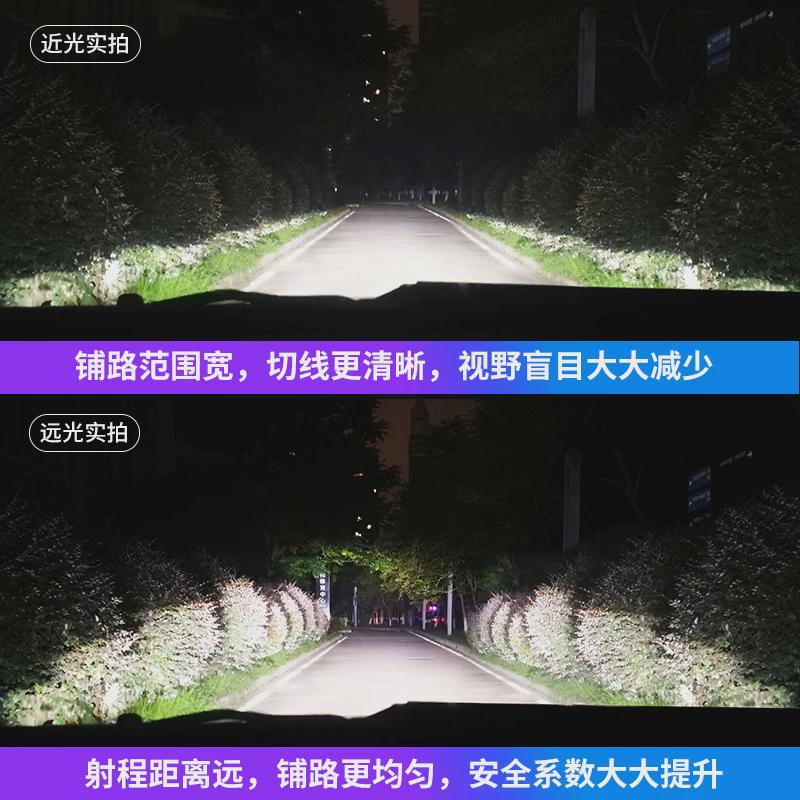 适用于9005改装车灯LED双光透镜h4远近一体高亮聚光T6汽车LED大灯