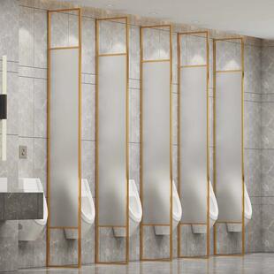 热销商场男厕小便池不锈钢隔板高档酒店卫生间尿斗挡板玻璃隔断屏