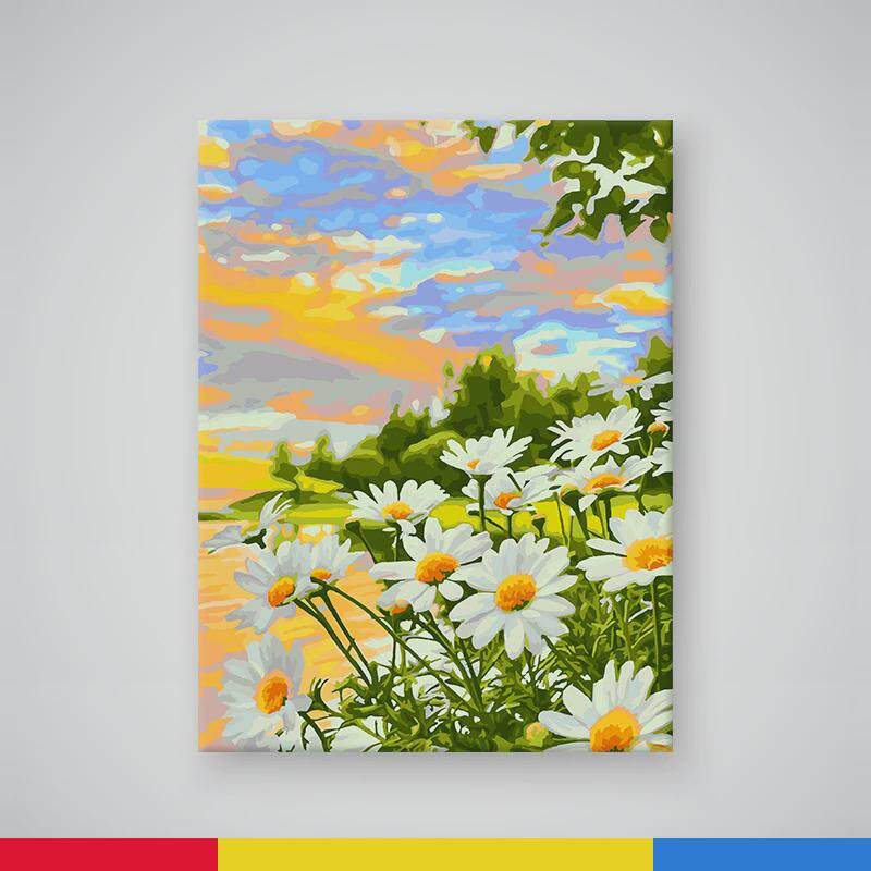 43N数字油画diy客厅沙发手绘手工填色涂色油彩画郁金香