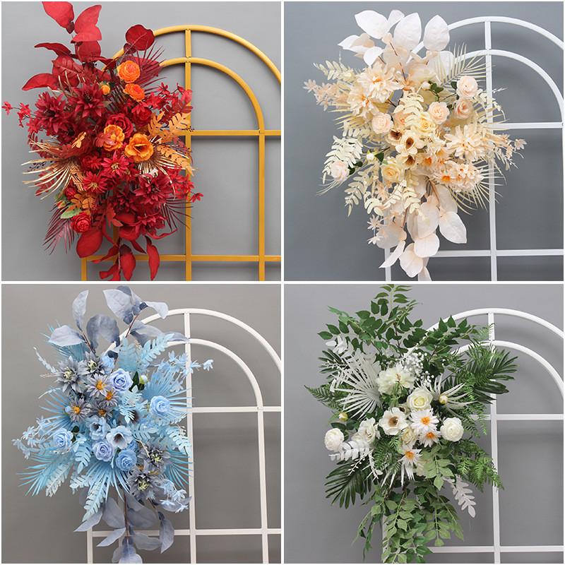 婚庆仿真花柚子叶挂花森系红色香槟系点花排花角花路引花背景花艺