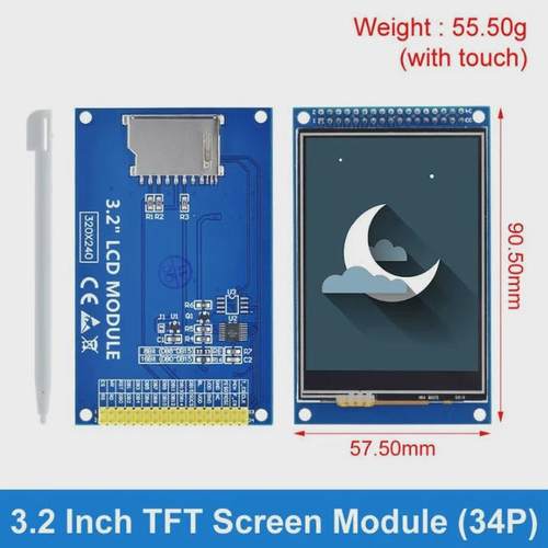 全新3.2寸触摸屏TFT液晶屏彩屏模块ILI9341兼容原子34P液晶接口