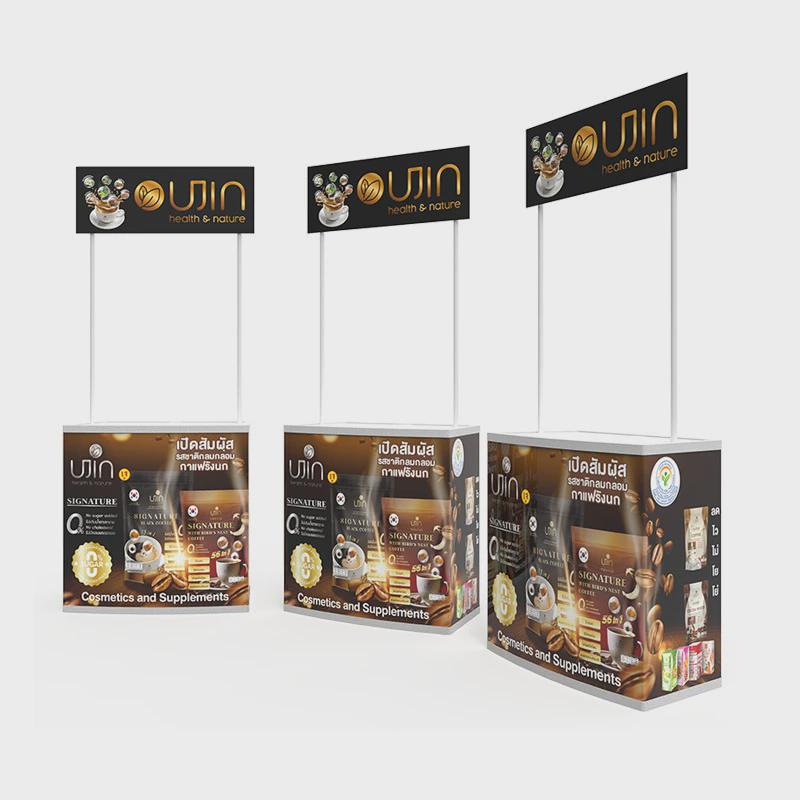 促销台试吃台拉网pvc可折叠铝合金便携超市广告牌展架易拉宝折叠