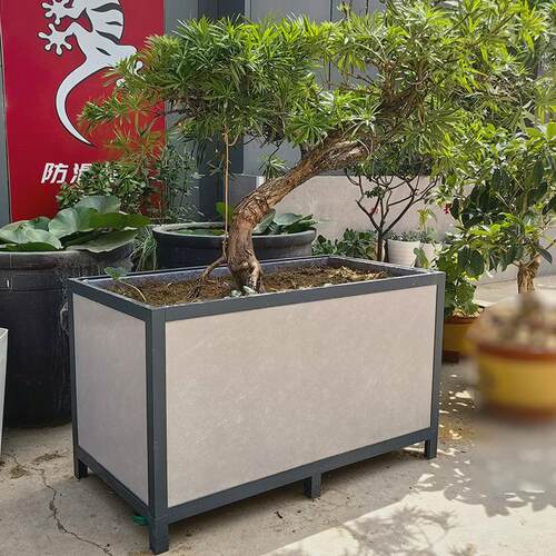 铝合金花箱户外庭院市政景观花坛阳台种菜种树花盆框架瓷砖种植箱