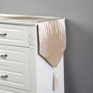 北欧色织提花条纹格子餐桌桌旗家居鞋柜茶几电视柜搭巾盖布