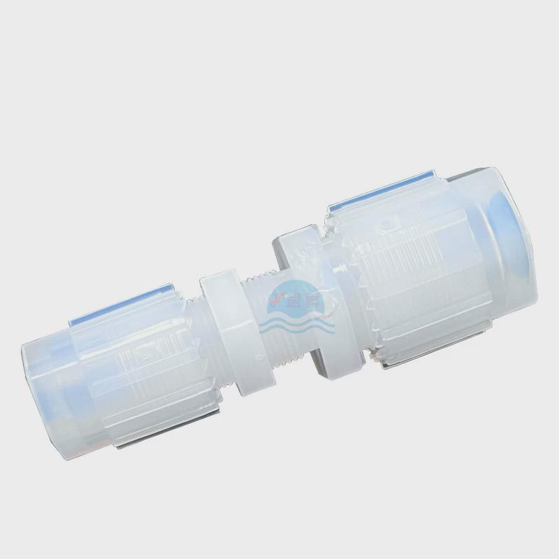 pfa扩口接头3/4转1/2寸pfa穿板接头耐酸通变径转接头耐高温直接头