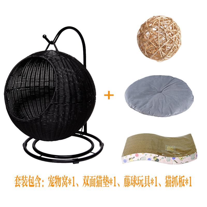 猫窝夏季藤编狗窝猫屋猫别墅四季通用猫笼猫网红猫吊床舍猫咪窝