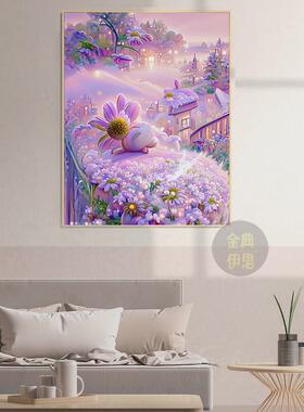 43n钻石画风景紫色2024新款手工砖石贴画5d点贴钻十字绣客厅卧室