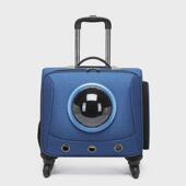 跨境宠物拉杆箱18寸万向轮便携旅行箱猫包猫笼外出航空箱透气