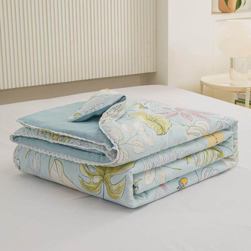 ins风夏凉被水洗棉夏被四件套学生宿舍小清新家用可水洗空调被子