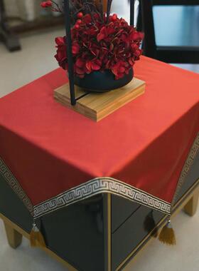 26n红色欧式桌布奢华结婚餐桌圆桌喜庆沙发盖巾茶几防尘台布定制