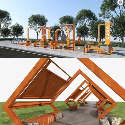 园林景观廊架文化长廊亭廊架宣传栏景观异型示范园雕塑景观小品厂