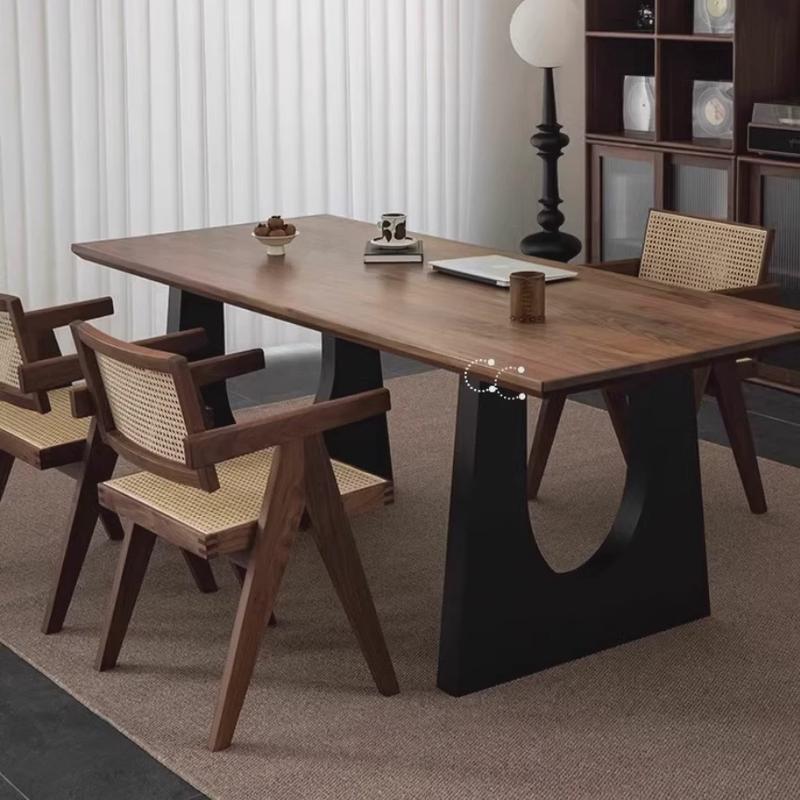 热销北美白蜡木中古餐桌家用长方形全实木大长桌客厅大板书桌大会