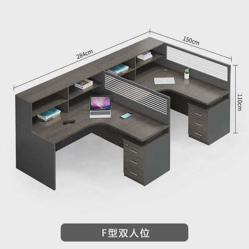rz*屏风职员办公桌简约现代2/4单人员工位桌椅组合财务室家具工作