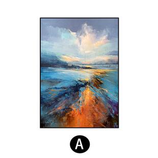 大芬村简约抽象玄关装饰画客厅背景墙大幅落地画手绘油画餐厅挂画