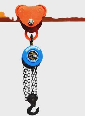 圆形手拉葫芦仓库建筑工地hsz平拉设备1t2t3t5吨蓝色起重手摇葫芦
