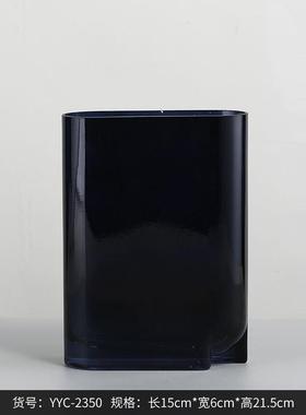 博西创意透明磨砂水培玻璃花瓶家居客厅家居水培插花器软装饰品