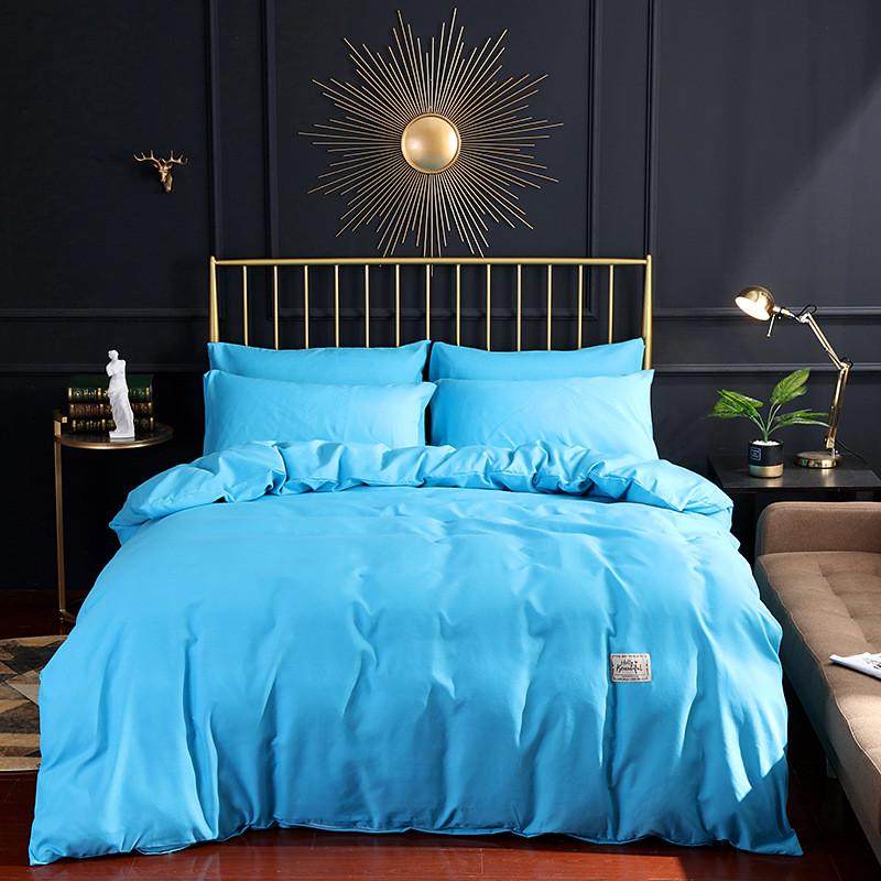 家纺厂家直供欧美纯色磨毛家用四件套床单被套枕套床上用品批发