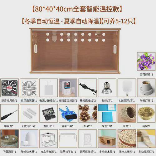 芦丁鸡饲养箱宠物饲养笼鸡窝全套造景房子保温箱笼子仓鼠育雏箱