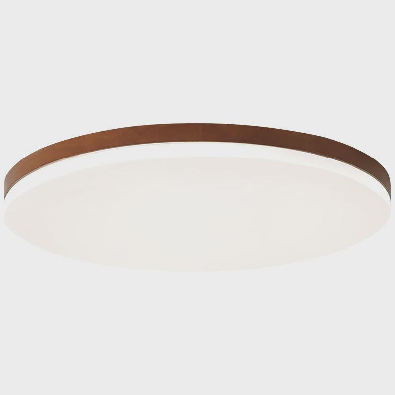 新中式卧室灯吸顶灯超薄胡桃色灯具现代简约复古圆形房间灯阳台灯