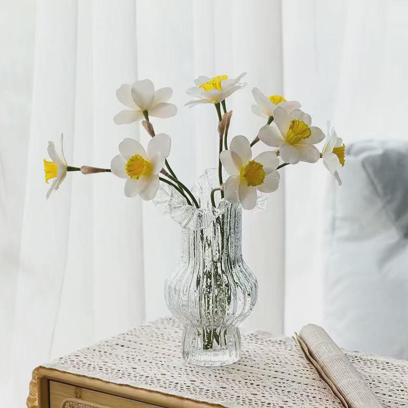 现代轻奢手工发光手提玻璃网红包包荧光玻璃花瓶桌面水培插花摆件