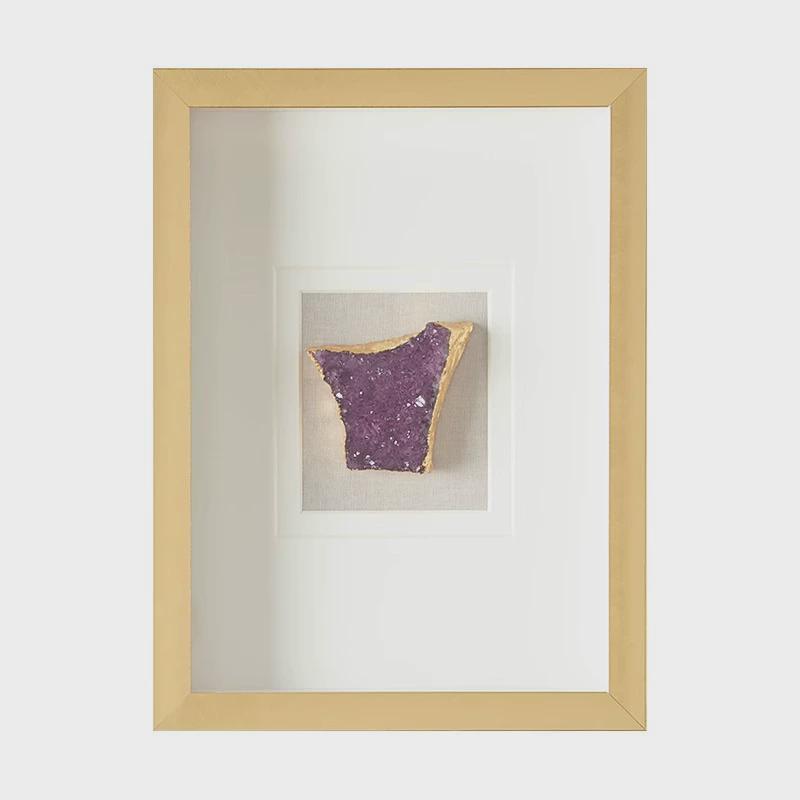 轻奢小众立体实物画客厅玄关入门高级感装饰画玛瑙餐边柜上墙挂画