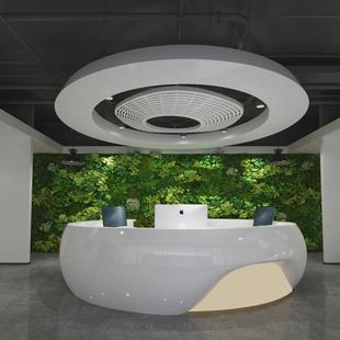 玻璃钢吧台烤漆公司前台接待台导医台圆形弧形收银台欢迎来图制作