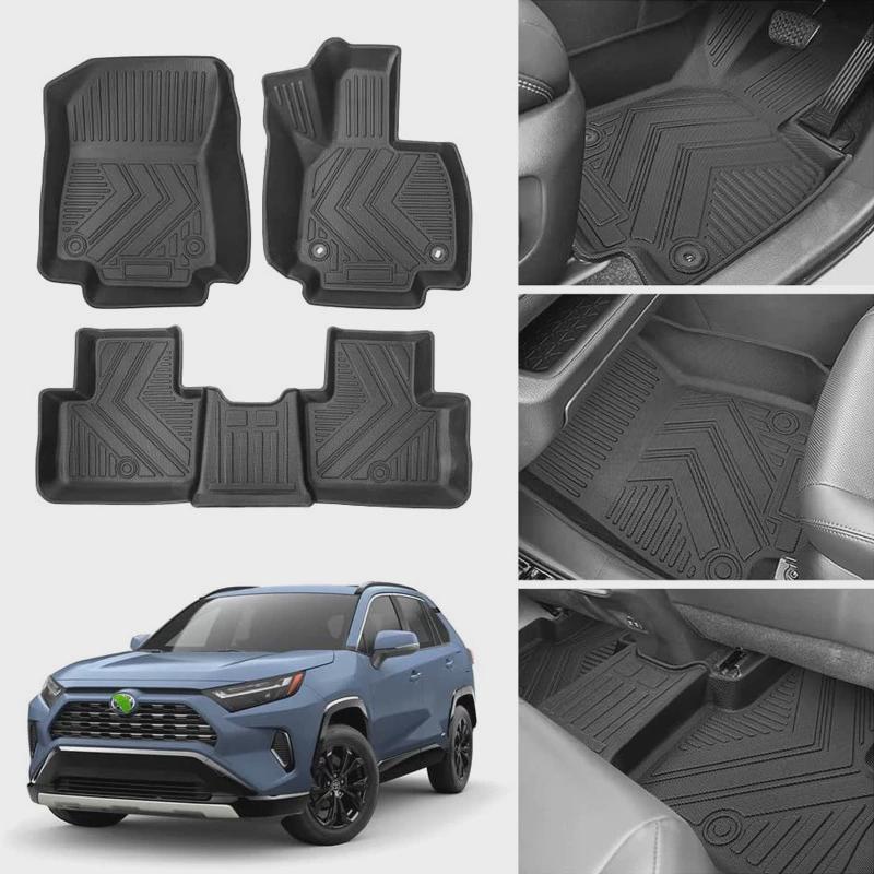适用2024新款RAV4荣放左右肽舵架防水脚垫专车TPE汽车后备箱垫