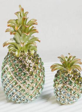 抖音爆款百货珐琅首饰盒水晶工艺品凤梨菠萝创意家居饰品摆件礼品