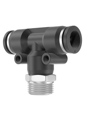 tpm朝日气动接头气管快插t型三通螺纹外丝接头pbt4-01/6-100只装