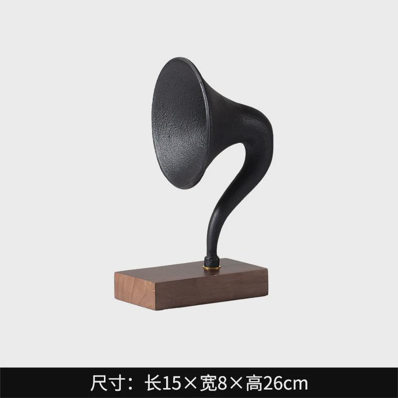 美式复古留声机摆件客厅玄关酒柜电视柜轻奢高端音乐艺术装饰品