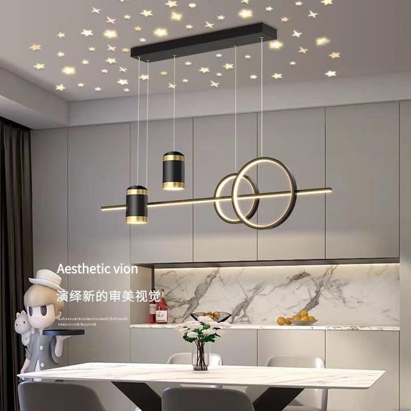 餐厅吊灯现代简约吧台网红轻奢北欧灯具创意个性餐满天星枝形吊灯